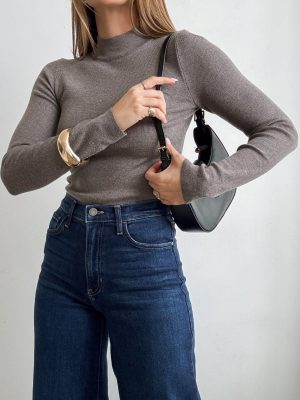 Enza Ribbed Long Sleeve in Smoke